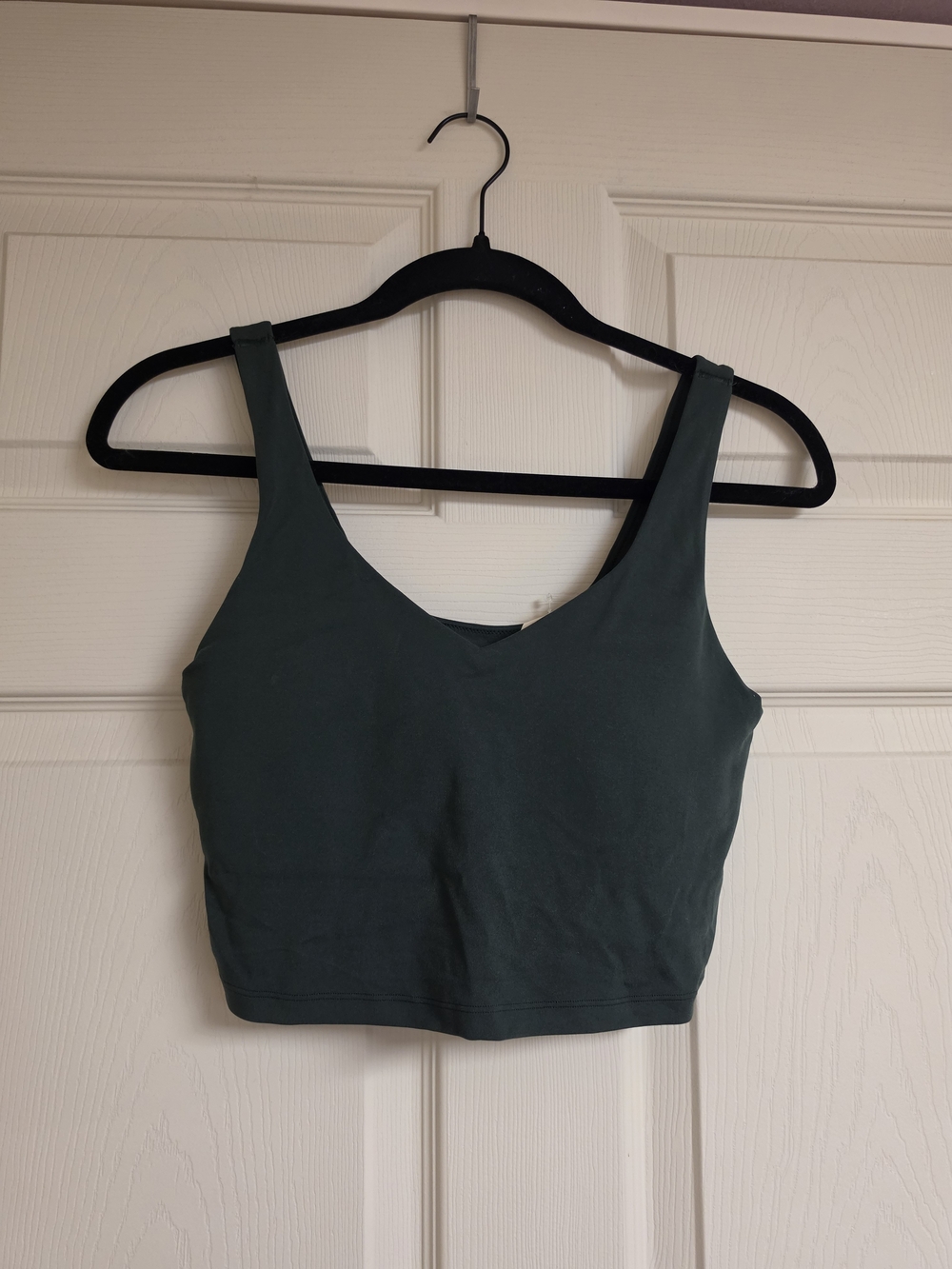 aerie Dark Green V-Neck Crop Sports Bra